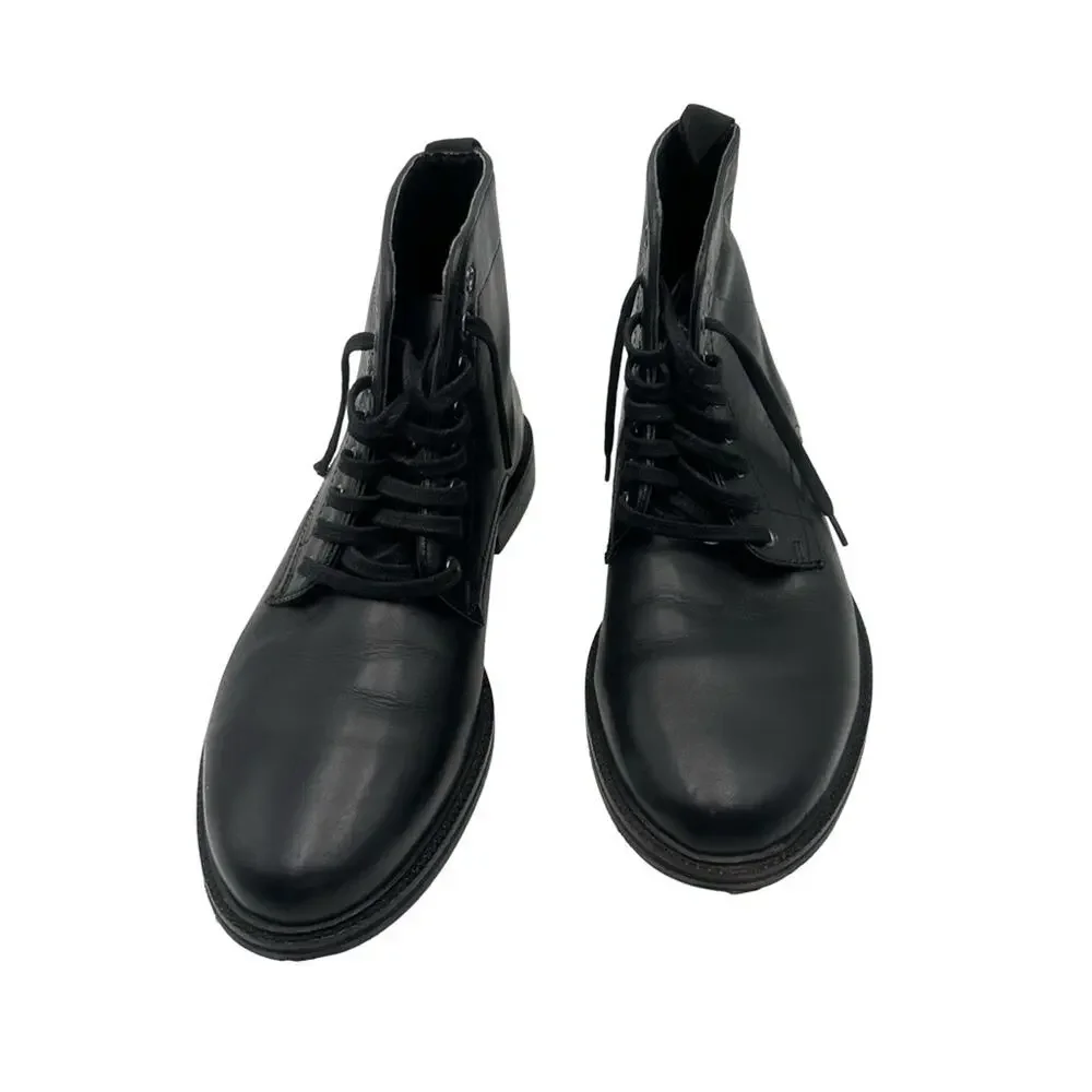 WALK LONDON - Men's Black Leather Lace Up Boots size 10 UK = US11